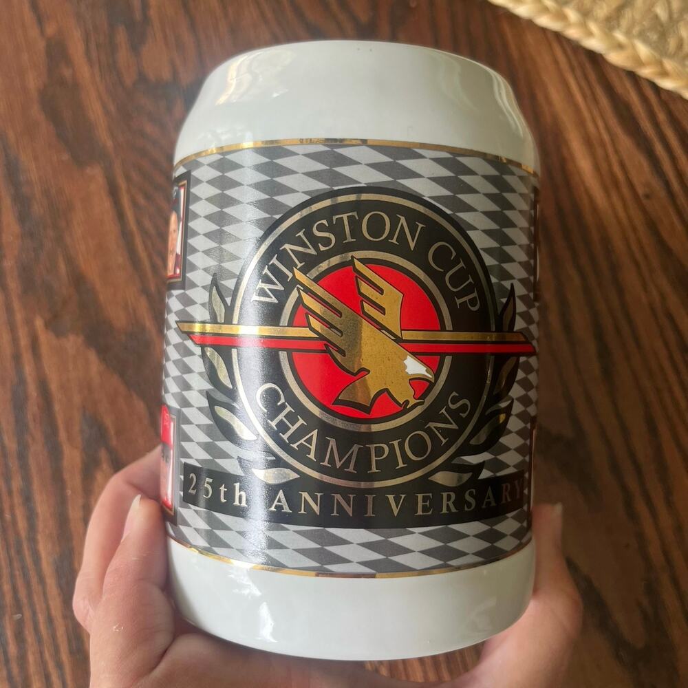 Winston Cup Champions 25th Anniversary Collector's Stein Earnhardt Wallace 1996